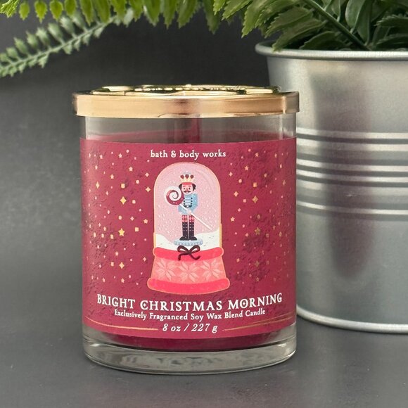 BBW Bright Christmas Morning Bath & Body Works Single Wick Candle - Picture 1 of 10